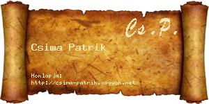 Csima Patrik névjegykártya